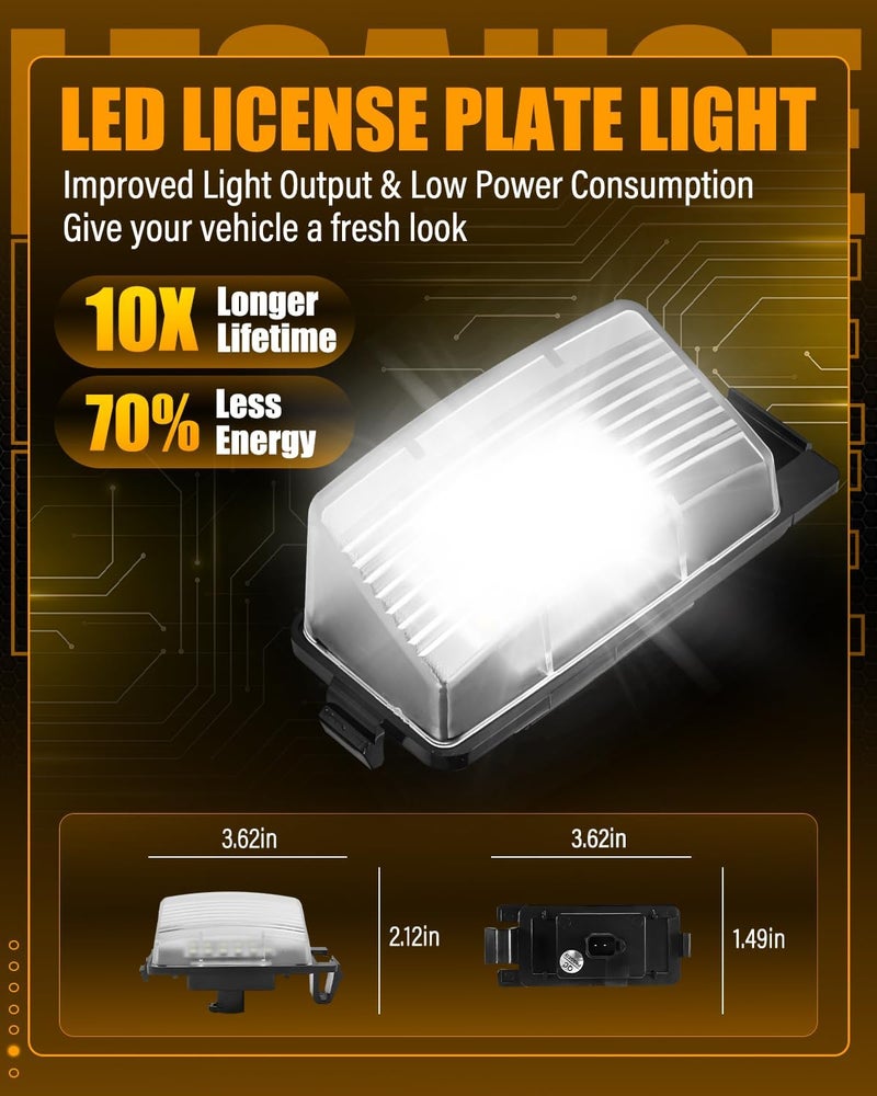 LESAUCE LED License Plate Light For Nissan 350Z 370Z GT-R Sentra Versa Cube Leaf & Infiniti G25 G35 G37 Q60 Tag Lamp Assembly, 6000K White, IP68 Waterprooof, 2PCS - Image 3